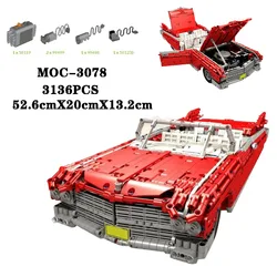 Classic building block MOC-3078 Supercar high difficulty splicing building block parts 3136PCS adult children  toy birthday gift