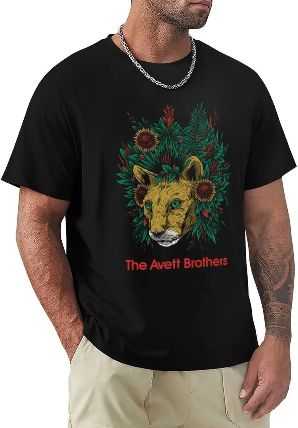 The Rock Avett Music Brothers Band T Shirt Men's Novelty Tee Cotton Loose Short Sleeves Tshirt