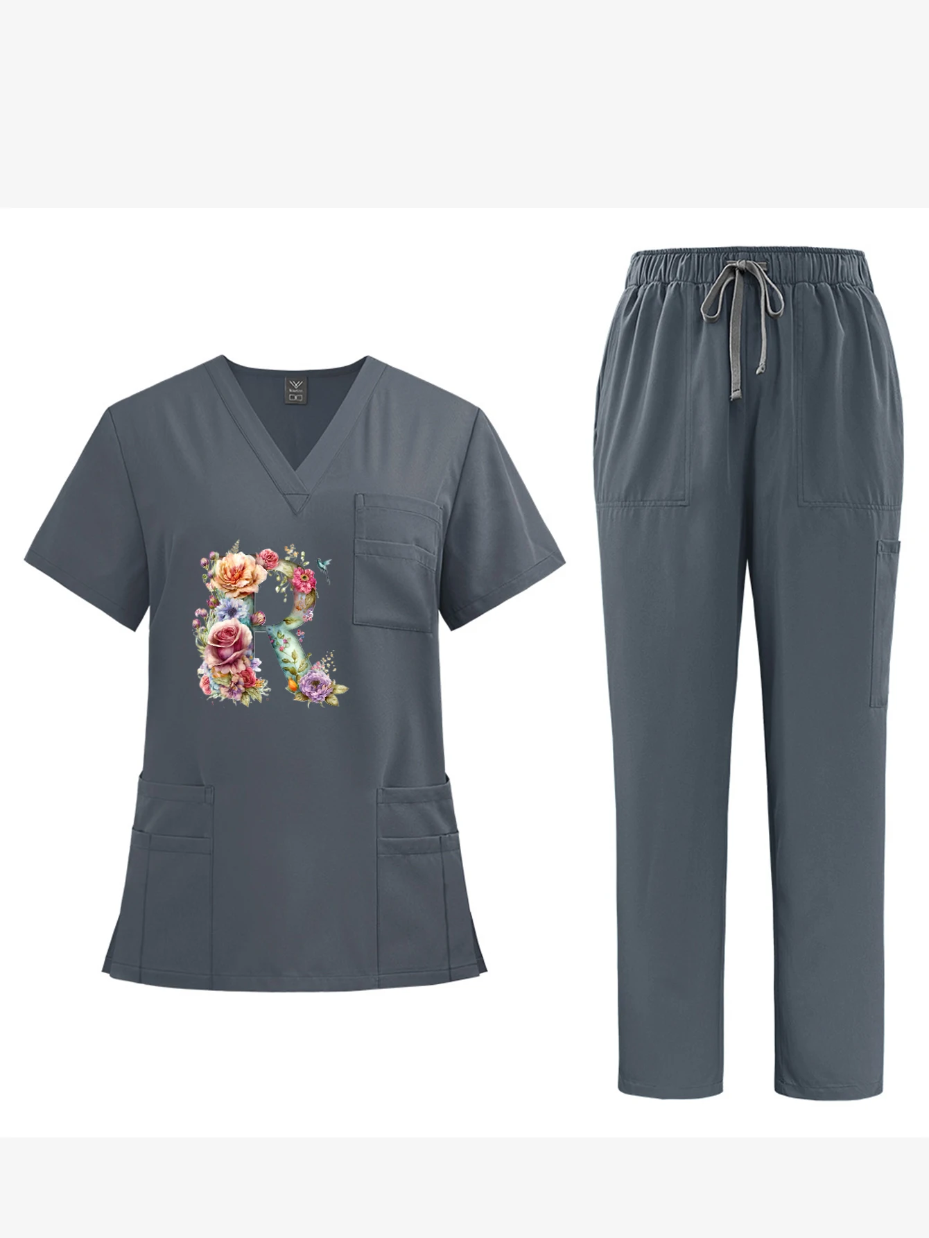 Ropa de trabajo de manga corta con cuello en V Unisex con estampado exclusivo, conjunto de camarero de restaurante, monos de Catering transpirables y resistentes a las arrugas