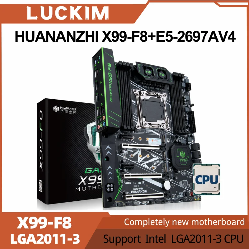 HUANANZHI X99-F8+E5-2697AV4 Support Intel LGA2011-3 CPU 8 x DDR4 memory slot Max support 256GB