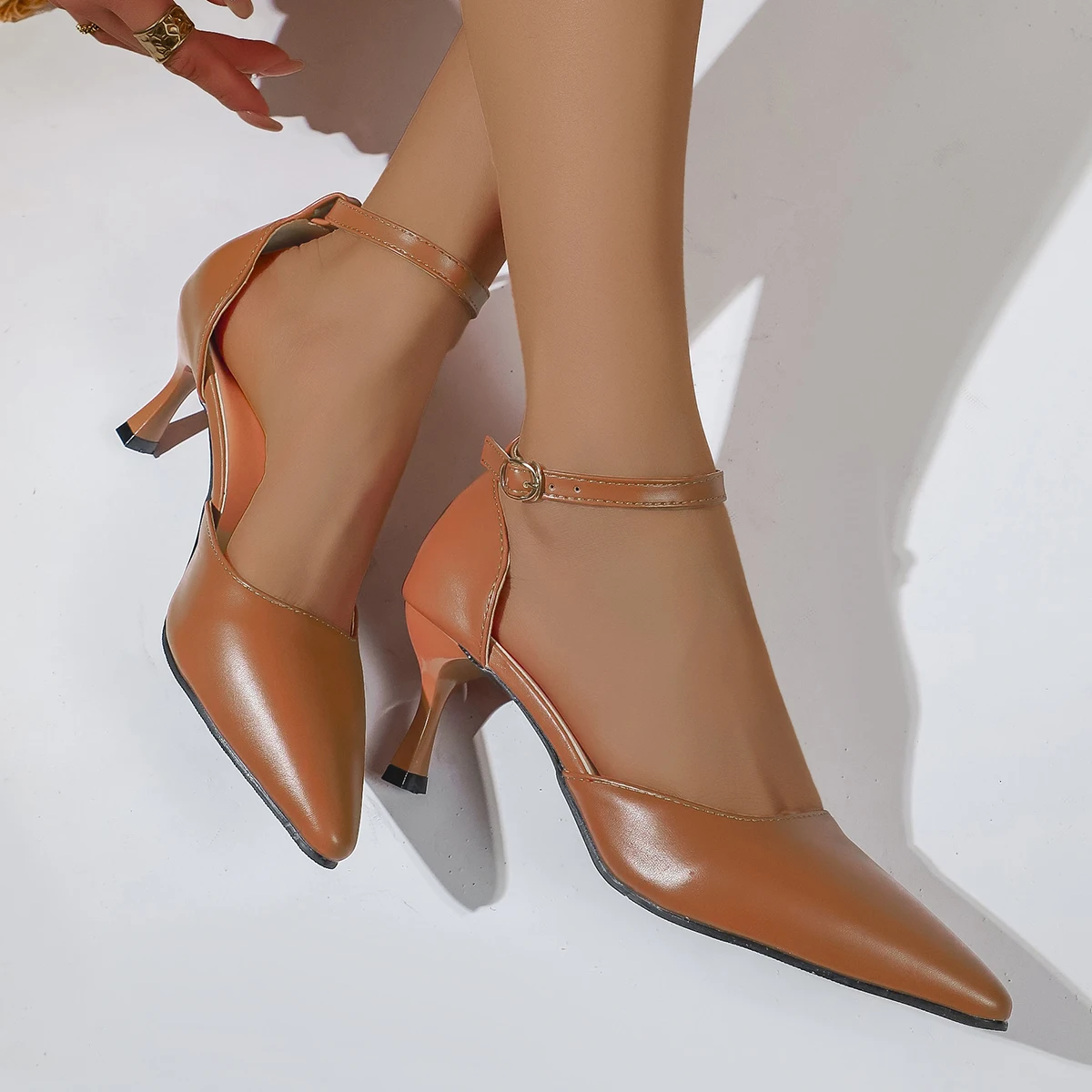 

Fashion Sandals Women's 2026 Summer Medium High Heel Outdoor Sandalias Elegant Wedding Shoes Bridal Plus Size 35-42 Buckle Strap