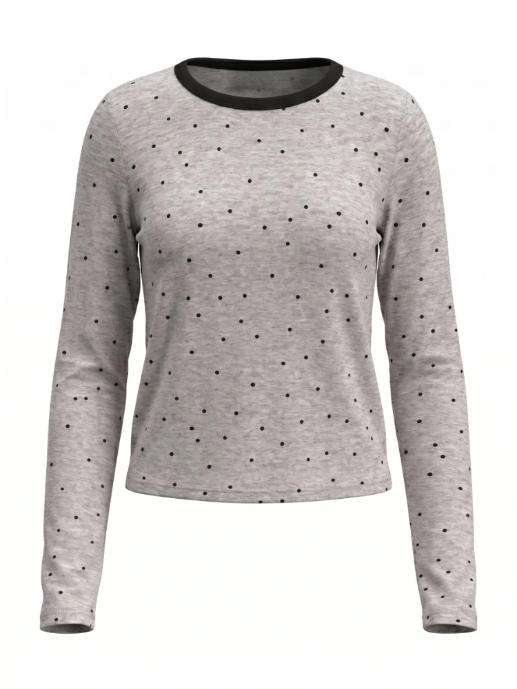 Pink Polka Dot Thin Sun Protection Long Sleeve Women's T-shirt 2026 Spring Summer Slim Layering Basic Tops Casual Versatile Tee