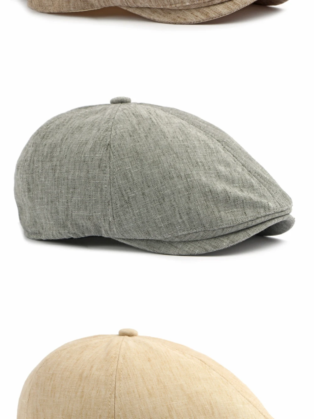HT5100 Herren- und Damen-Baskenmützen, Vintage Künstler-Mütze, Frühling-Sommer Ivy Flatcap, Achteckige Baskenmütze für Männer und Frauen – Detail 8