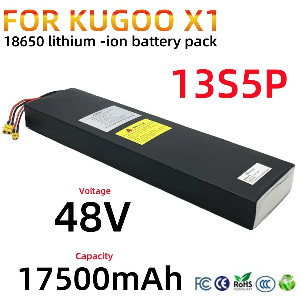 13s5p 48V 17500mAh Kugoo X1/X1Plus lithium Electric Scooter battery pack with BMS