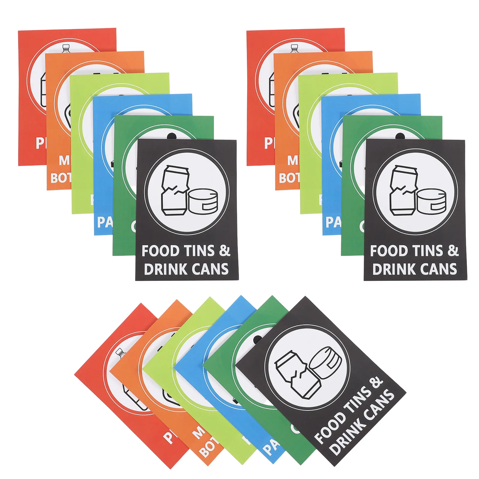 18Pcs Recycle Stickers for Trash Bins Waterproof Self Adhesive Fade Resistant Labels for Home Office Public Waste Bins