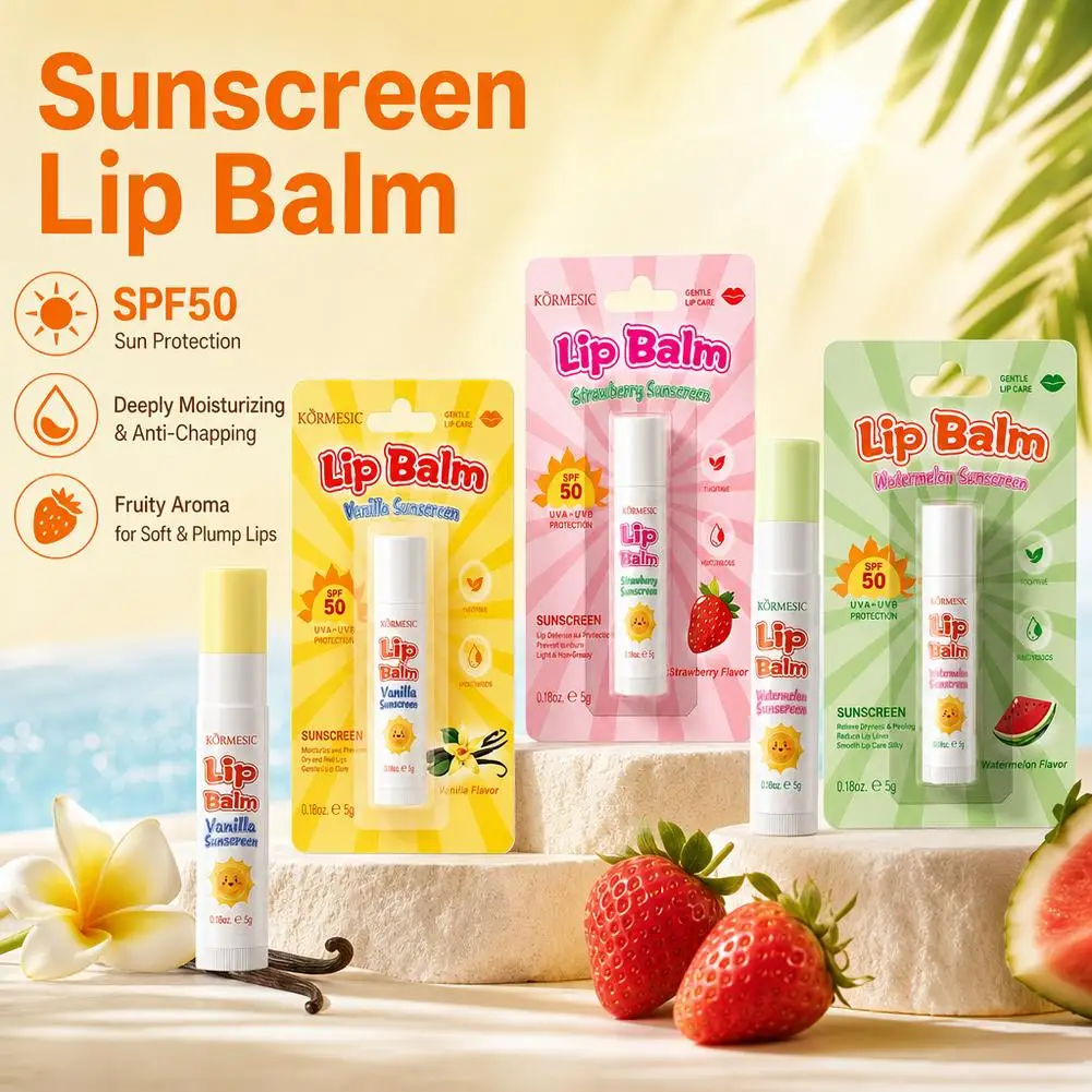 5g Fruity Lip Balm SPF 50 Sunscreen Deep Moisturizing Long Lasting Anti Chapping Hydrating Lip Care Products