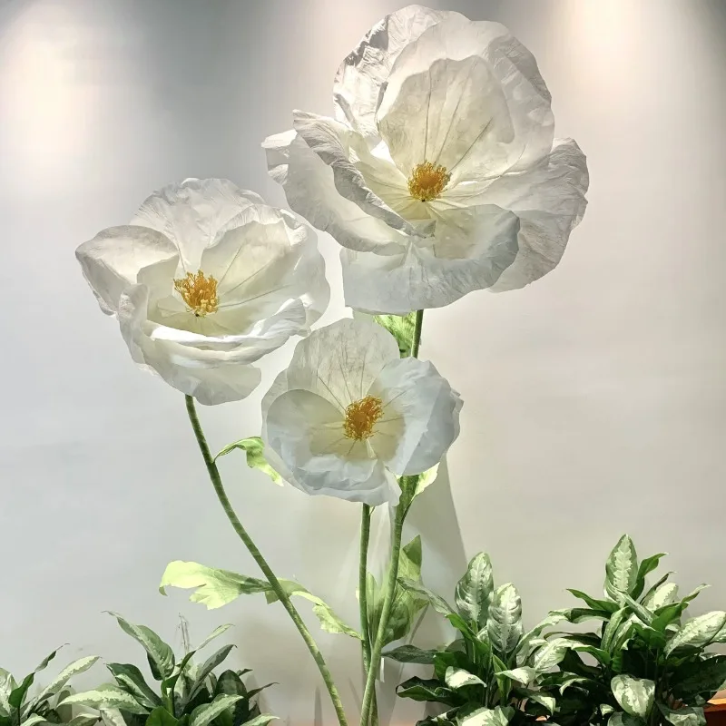 180cm Wedding Decor Props Artificial Flowers Poppy Wedding Road Guide Flower Window Display Garden Decoration Home Decor Mariage
