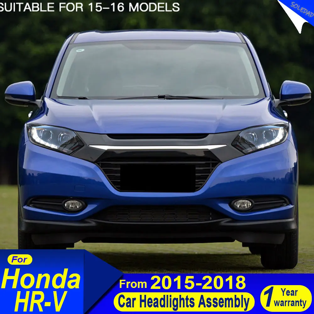 

Car LED Headlight For Honda HR-V 2015 2016 2017 2018 2019 Vezel Head Lamp Assembly Drl Projector Lens Accessories Plug and play
