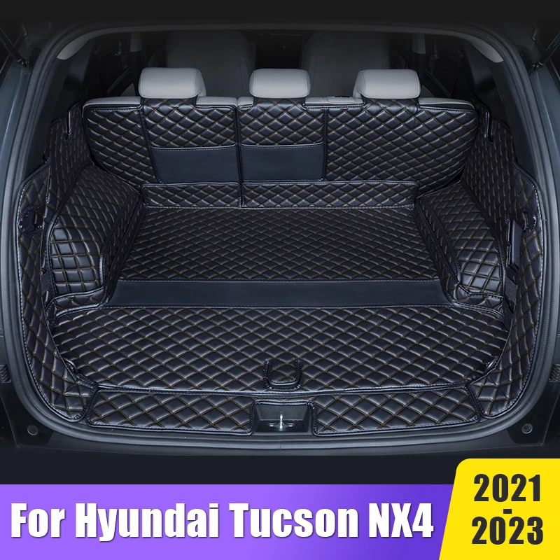 Car Trunk Protection Mats For Hyundai Tucson 2021 2022 2023 NX4 N Line Cargo Liner Carpets Cover Pad Accessories Interior Boot