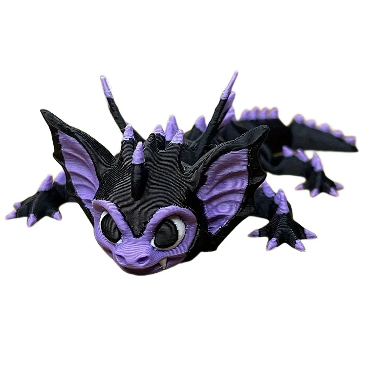 Mini Dragon Desk Ornament 3D Printed Cute Little Devil Bat Dragon Figurine Creative Home Decor for Room Office Table Decoration
