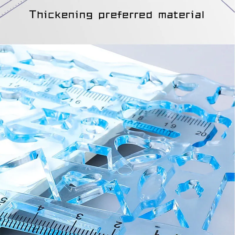Regla de plástico multiforma, plantilla de dibujo y pintura, plantilla geométrica ovalada, regla de patrón curvo, papelería, suministros de oficina