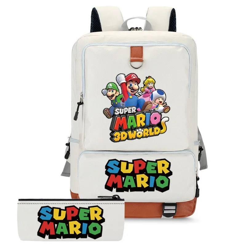 

2pcs/set Super Marios Bros Cosplay Backpacks for Teenagers Kids Student Travel Backpack School Bags Pencil Case Laptop Mochila