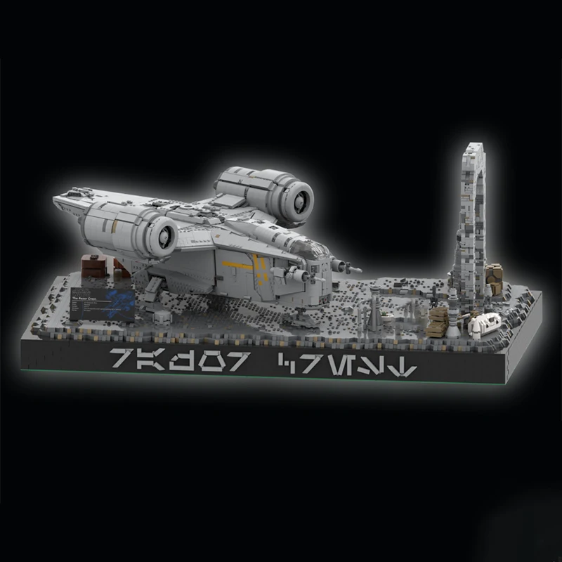 9311pcs MOC Nevarro Landscape UCS Razor Crest Display Star Battle UCS Model Building Blocks Architecture Christmas Gifts Toys