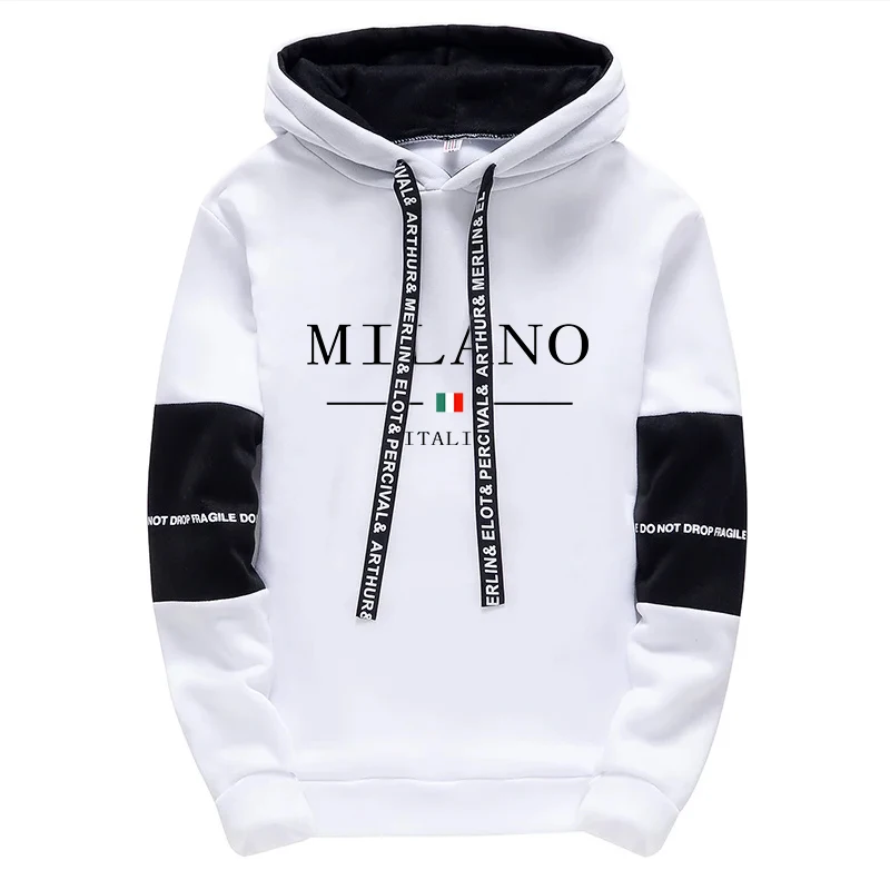 Nieuwste mode heren sportkleding hooded sweatshirts joggerbroek mannelijk dagelijks casual sport joggingpak Italia Milan bedrukte hoodies