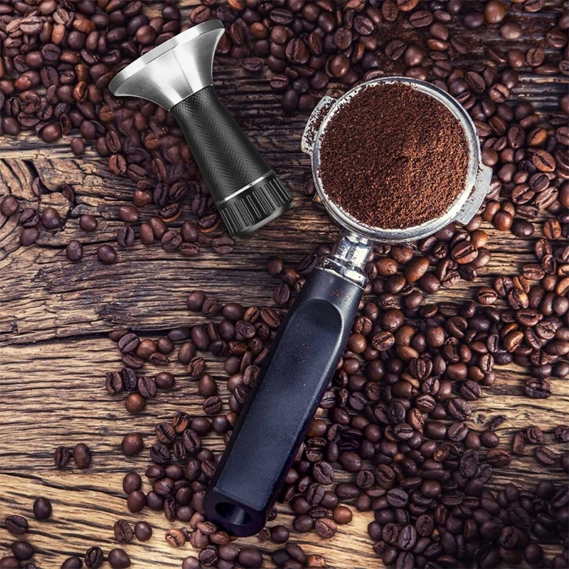 مكبس الاسبريسو موزع القهوة العبث 2 في 1 مكابس الاسبريسو اليدوية مجموعة أدوات توزيع الاسبريسو المواد المعدنية