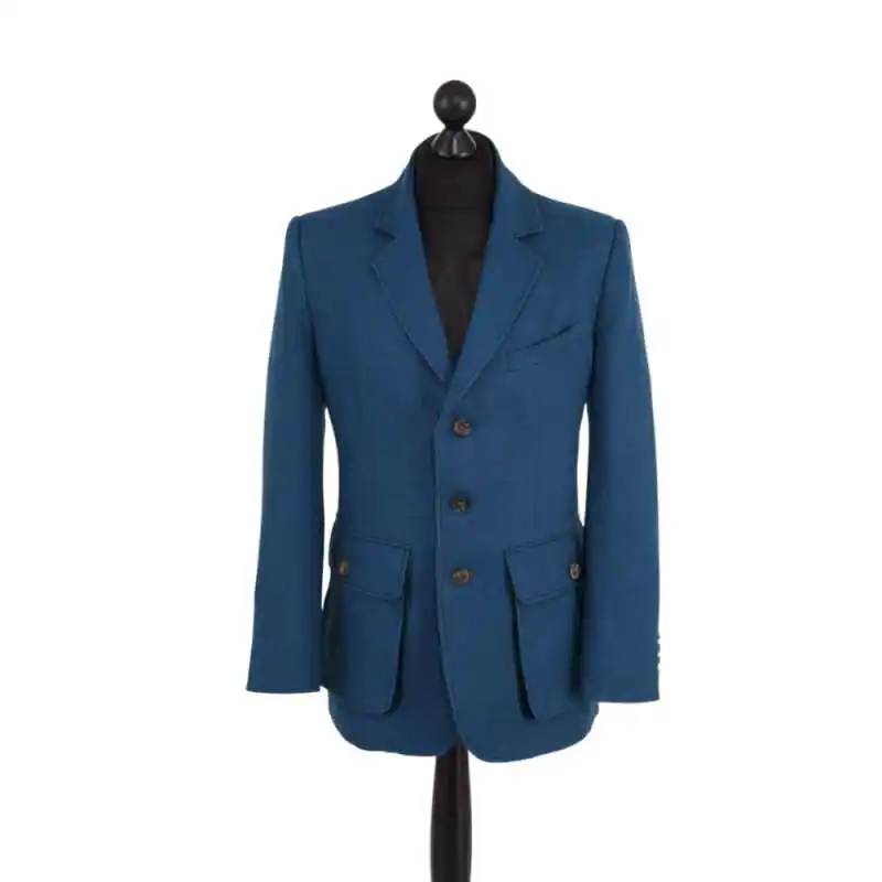 Classic Solid Tweed Blazer Notched Lapel Multi Button Wool Blend Jacket Outerwear For Business Commute Daily Banquet Customized