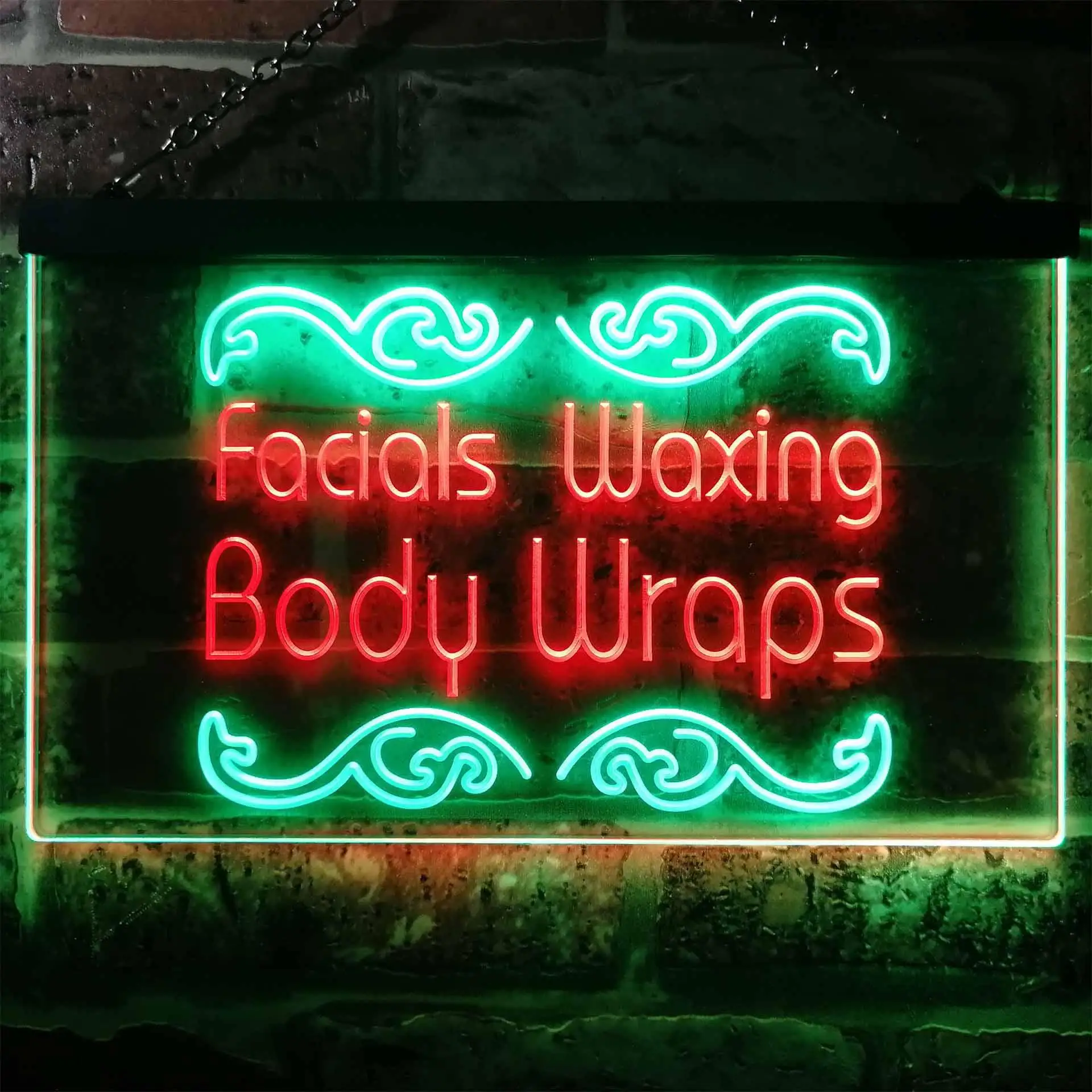 Faxing Waxing. Body Wraps Dual Color Led Neon Sign st6-i2454