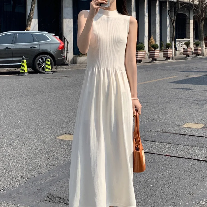

Elegant Casual Sleeveless Long Dress Women High Waist Slim Bodycon Sexy Party Dresses Women Black Summer Dress Outfits New 26648