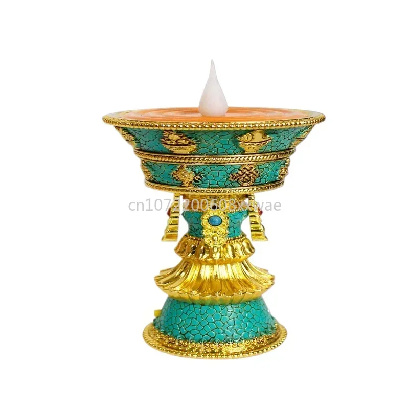 

Электронная лампа Ghee для лампы Будды, светодиодная зарядка, бытовой подсвечник с имитацией бирюзы