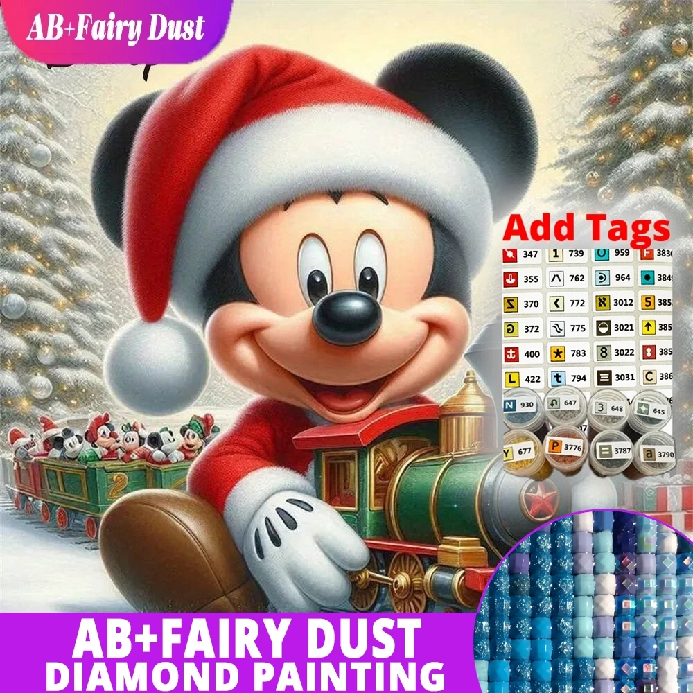 

AB Фея Пыль Дисней Животное Алмазная Вышивка Микки Маус DIY Новое Прибытие Картина Поезд Рождественская Мозаика Зима Мультфильм Handm
