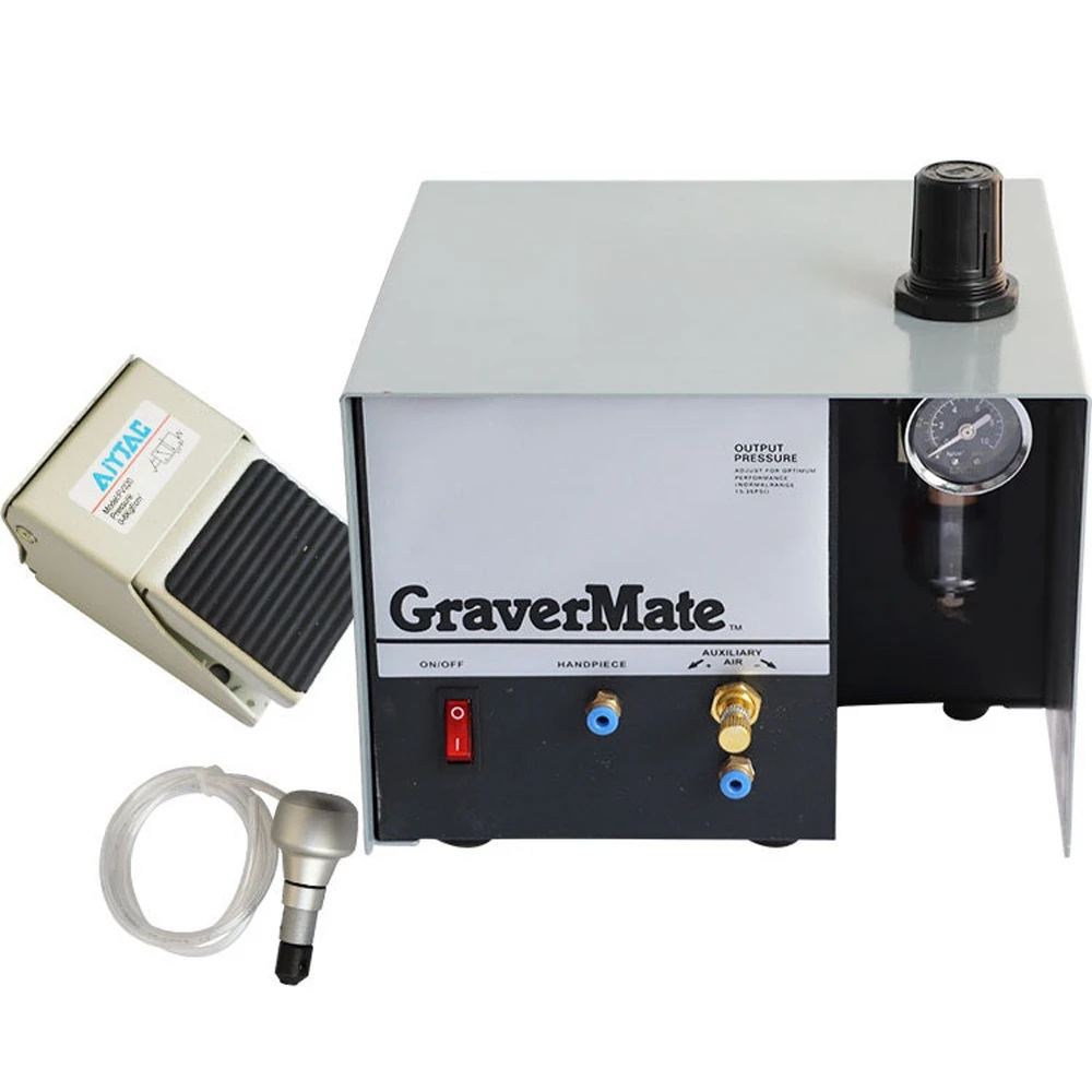 Pneumatic Impact Engraving Machine GraverMate Jewelry Engraver Single Ended 110/220V