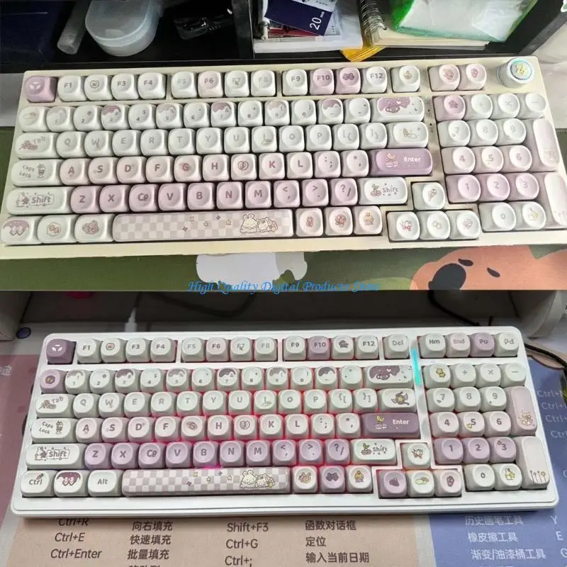 U2JE 136Keys милый кролик профиль MOA Keycap PBT Dye-Sub Cap Cap для 61 96 98