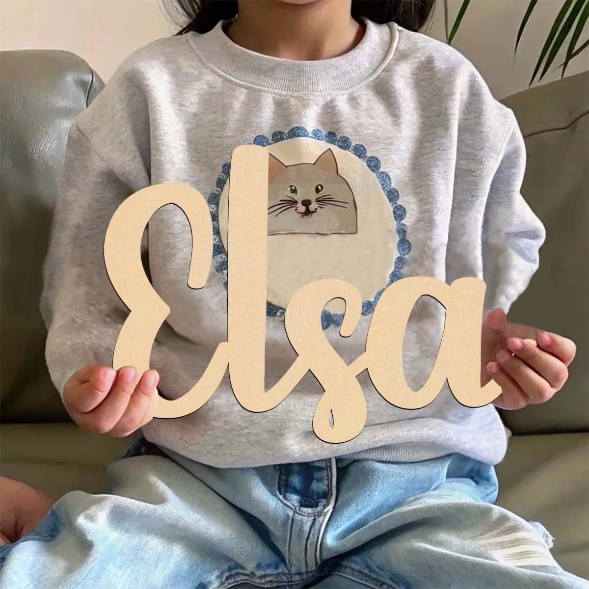 1 قطعة ديكور المنزل إلسا مثال مخصص اسم لوحة خشبية المواد الخشبية قطع الليزر علامة توجيه عمودي ديكور معلق للباب