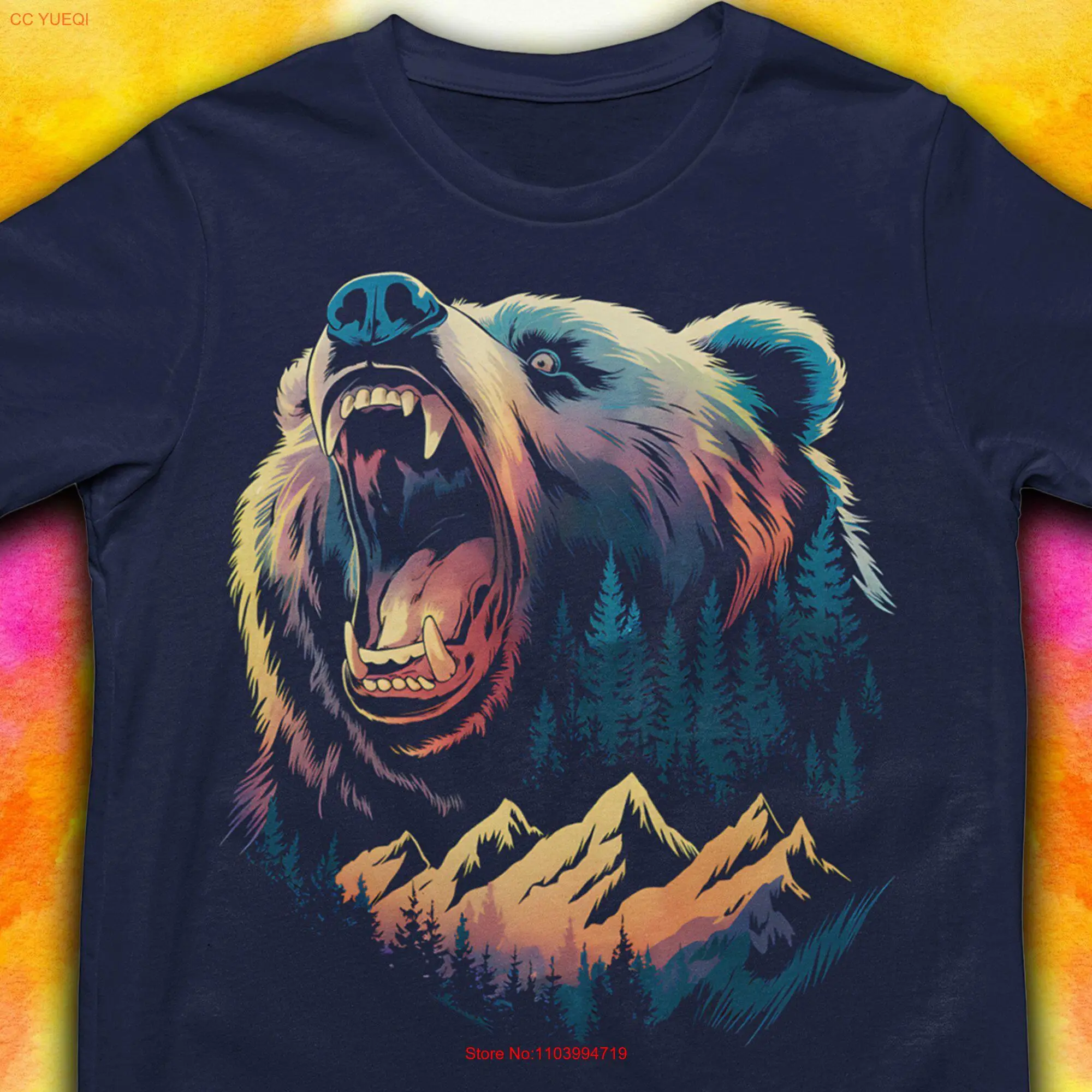 

Black Bear Designs Polar T Shirt Wilderness Nature Wild Face Best long or short sleeves