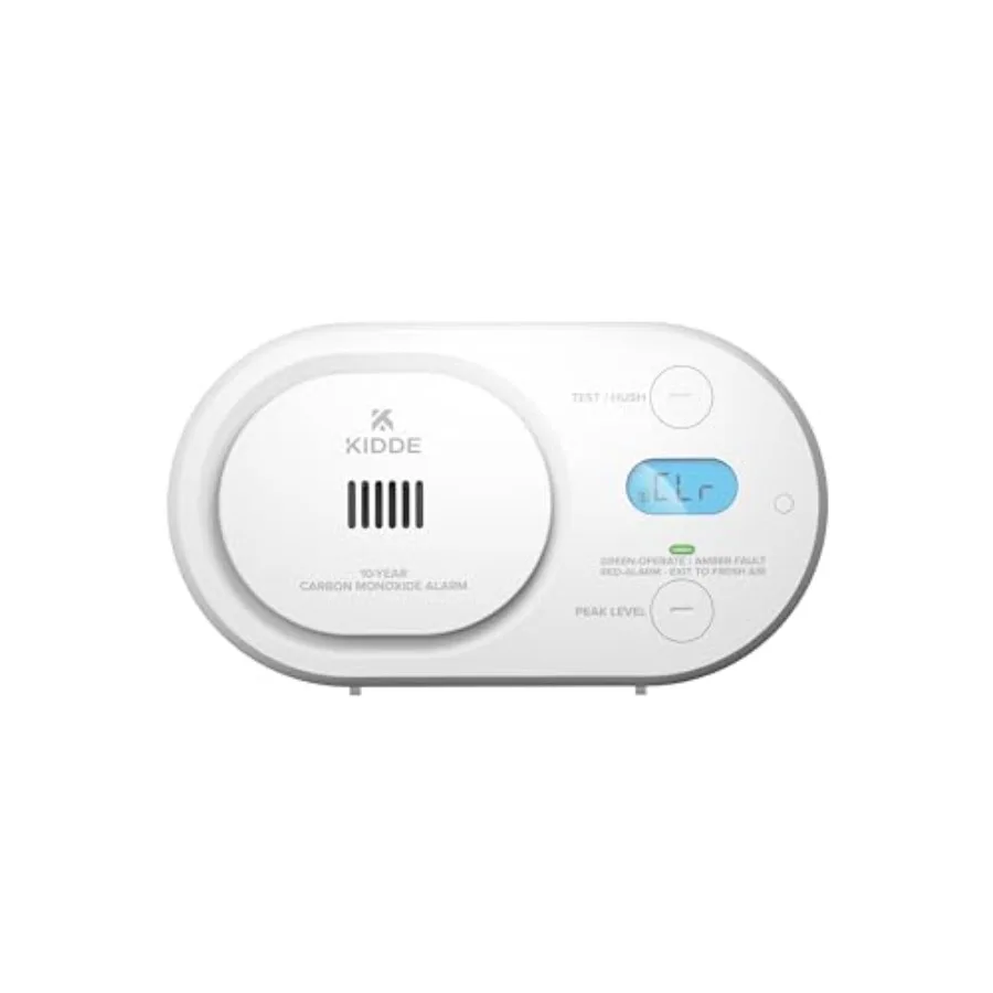 

Carbon Monoxide Detector 10-Year Battery Detects Low-Level CO Digital Backlit Display LED Status Indicators 85 dB Alarm 5th Edi