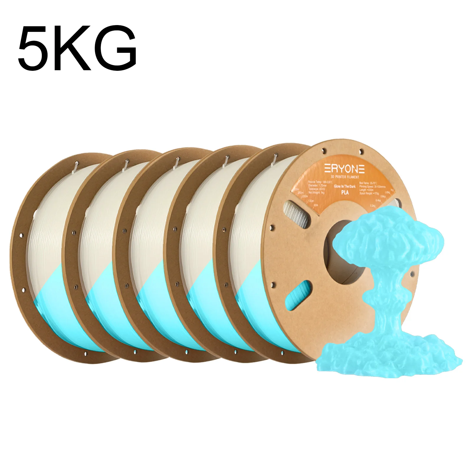 Eryone 1KG/3KG/5KG/10KG Leuchtendes PLA-Filament 1,75mm Im Dunkeln Leuchtendes Kunststoff-PLA 3D-Druckmaterial 1KG/3KG/5KG/10KG