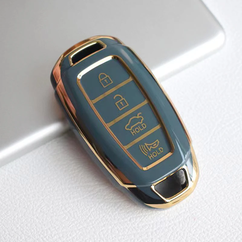 Funda de TPU para llave de coche, accesorio para Hyundai Palisade 2021 Ix35 Tucson Accent Santa Fe Solaris ELANTRA Azera 4, 5 botones