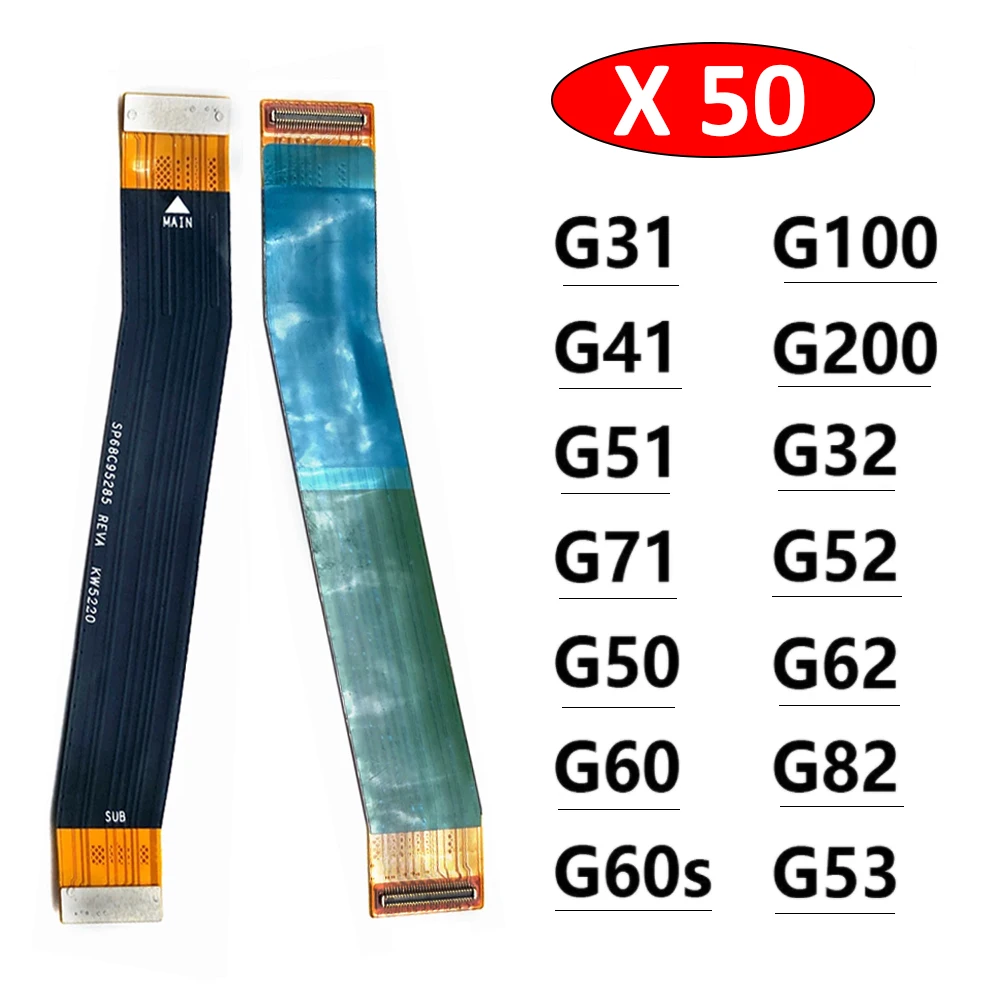 

50Pcs, Main Motherboard Board Mainboard Flex Cable For Motorola Moto G31 G71 G51 G100 G60 G50 G52 G62 G60s G200 G32 G82 G53 5G