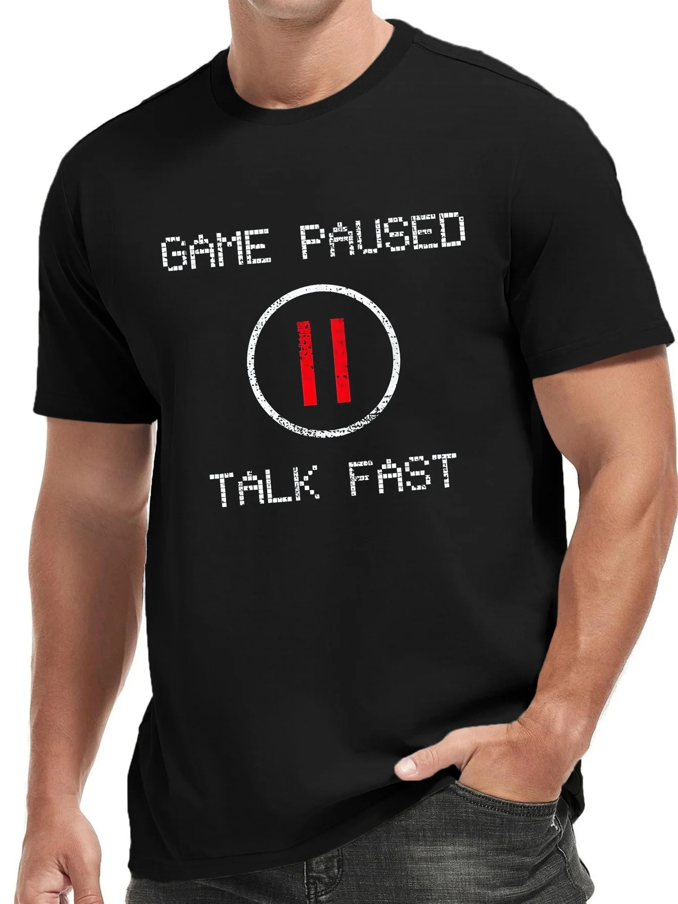 

Came Paused Talk Fast Men's Short Sleeve T-Shirts Casual Tops Round Neck Summer Tee Shirt for Unisex Streetwear Tops