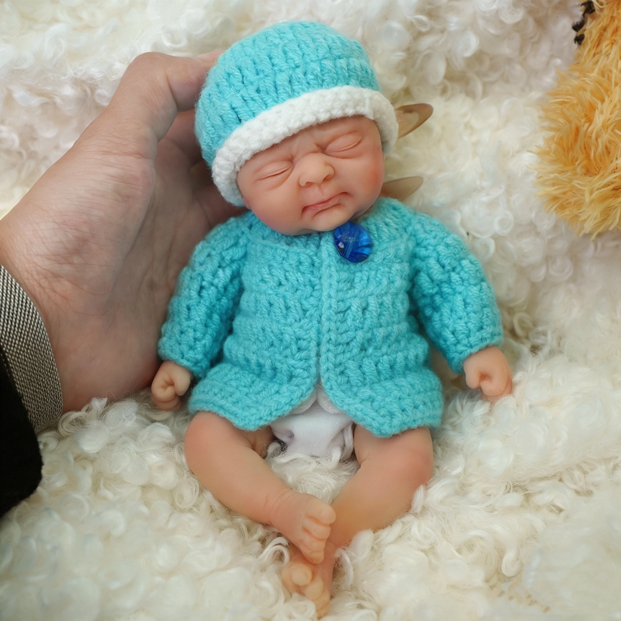 

7" Micro Preemie Full Body Silicone Reborn baby Dolls Lifelike Miniature Babies for Kids Christmas Gifts
