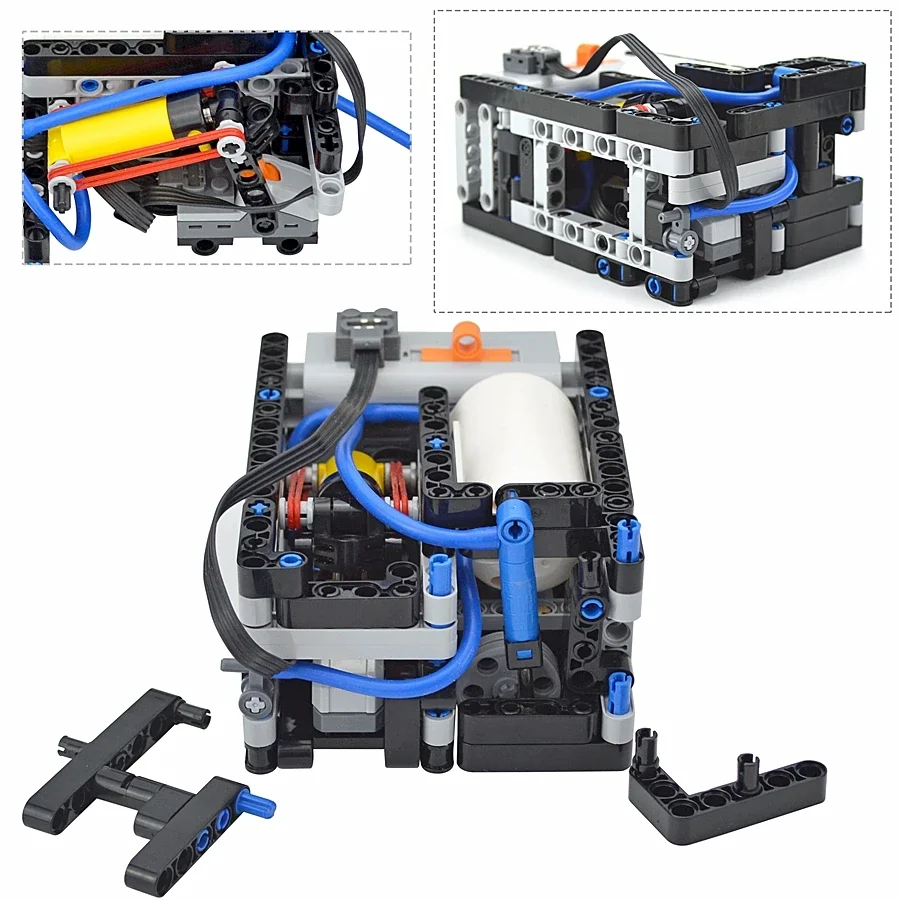 Novos tijolos pneumáticos técnicos compressor elétrico automático blocos de construção modelo brinquedos com motor pneumático airtank robô diy