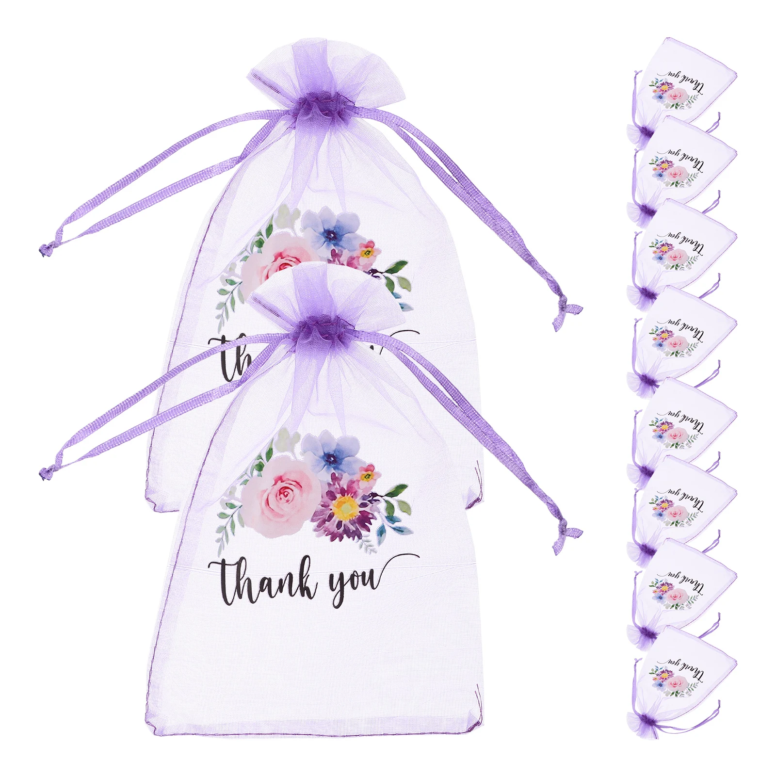 

10pcs Empty Sachet Bags Lavender Drawstring Organza Gauze Pouches Light Purple Small Wedding Goodie Mesh Travel Jewelry Storage