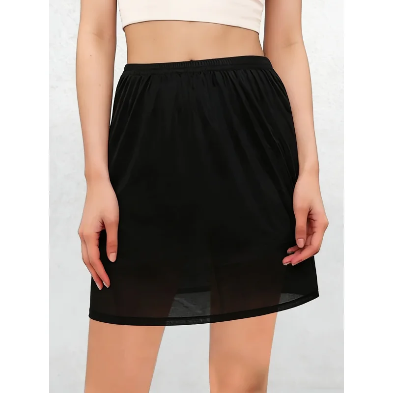 Women's Solid Skirt, Elegant Seamless Breathable Petticoat, Women's Lingerie and Shapewear