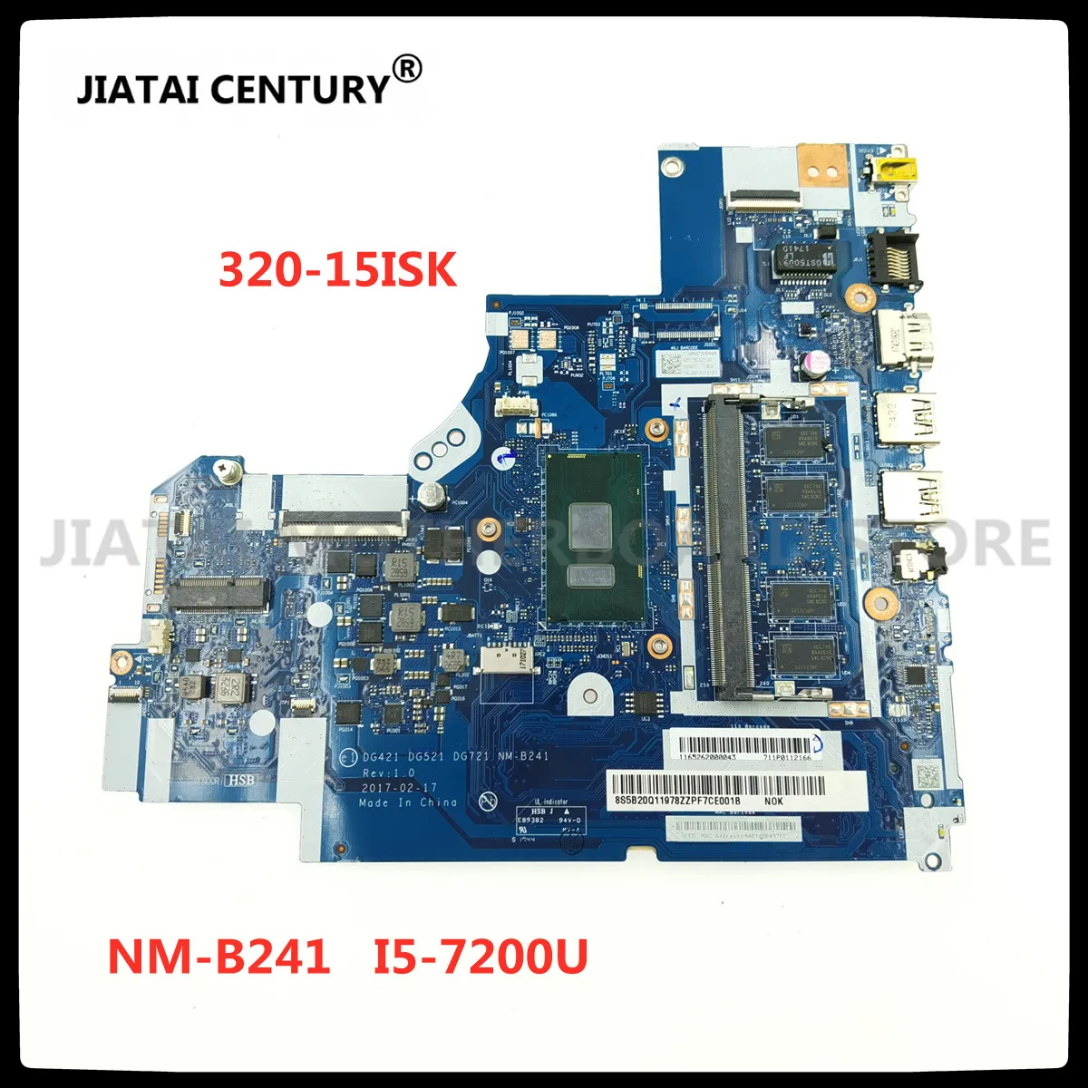 

For Lenovo 320-15IKB 320-17IKB V320-17IKB mainboard 5B20N86347 DG421 DG521 DG721 NM-B241 Laptop motherboard I5-7200U 4G RAM