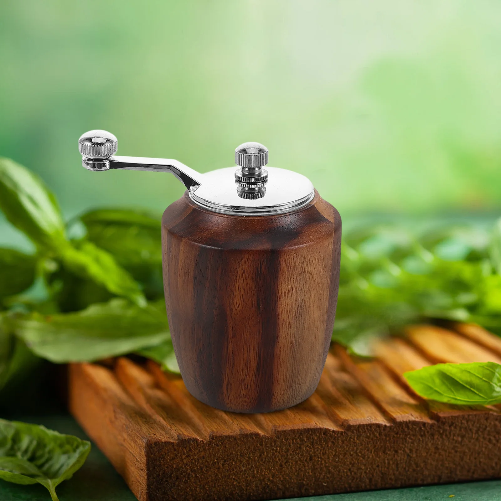 

Hand-Operated Pepper Grinder Wooden Mini Salt Spice Grinder Adjustable Coarseness for Kitchen Bbq Portable Manual Spice Grinding