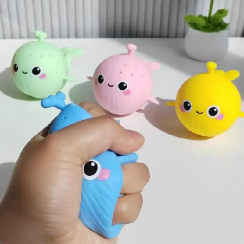 Juguetes de Baño para Bebés, Esponja Absorbente de Agua, Ballena para Apretar, Juguetes Antiestrés, Juguete Acuático para Niños, Juguete Blandito para el Verano