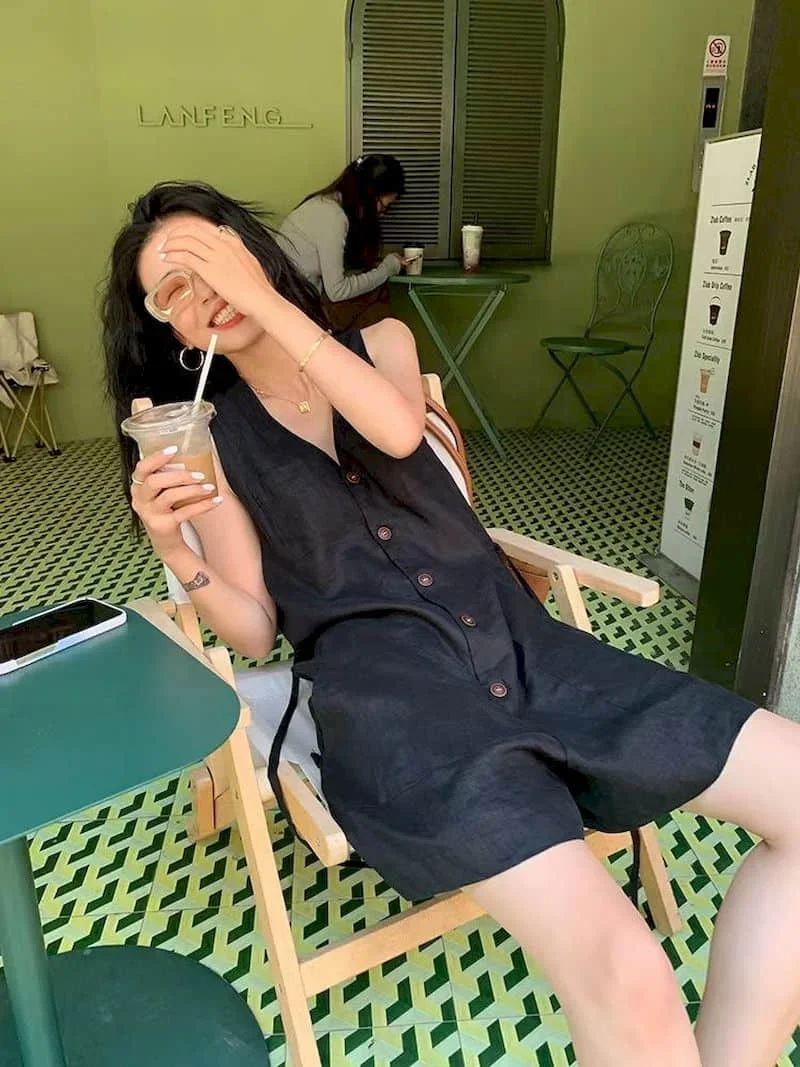 Pop V-neck Jumpsuit Wide Leg Shorts Bodysuit High Waist Loose Workwear Pants Overall Large Size Playsuit Women Clothing One-piec