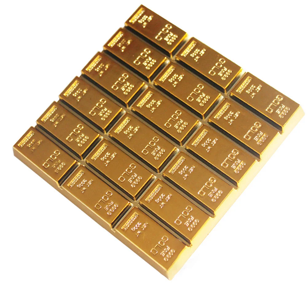 Coasters Mat Gold Cup Fake Pad Housewarming Bar Skid Anti Giftsdrink Non Modern Squaretea Bullion Bars Brick Novelty Funny