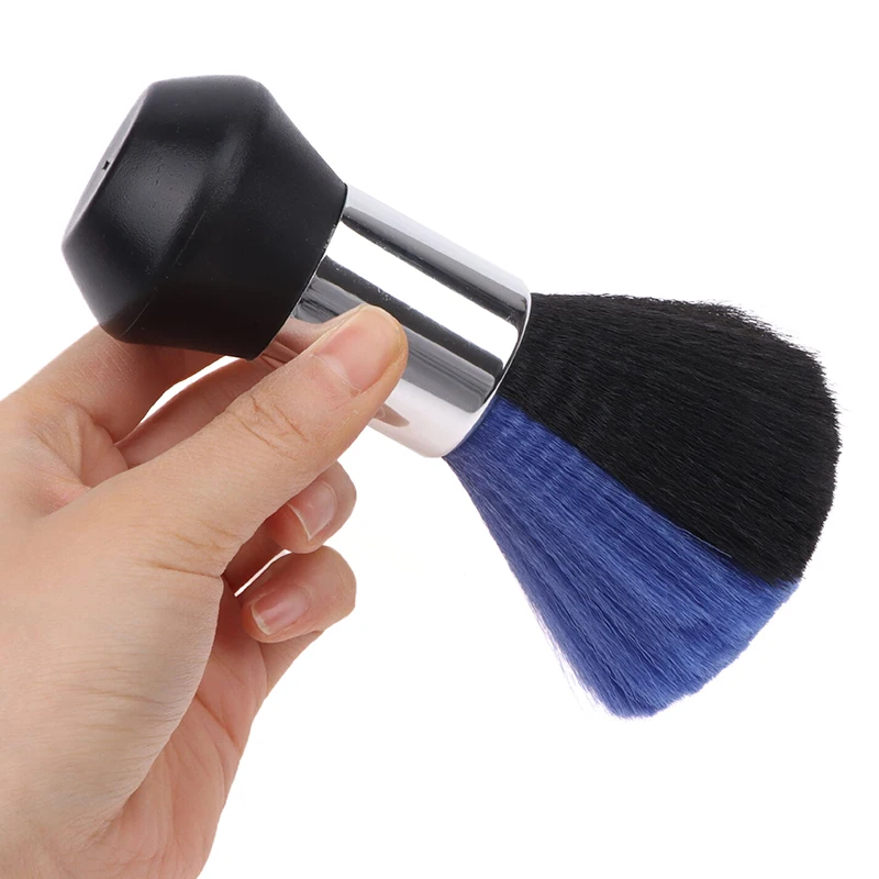 Soft Bicolored Hair Brush Neck Face Duster Hairdressing Hair Cutting Broken Hair Cleaning Brush for Barber Salon Hairdressing