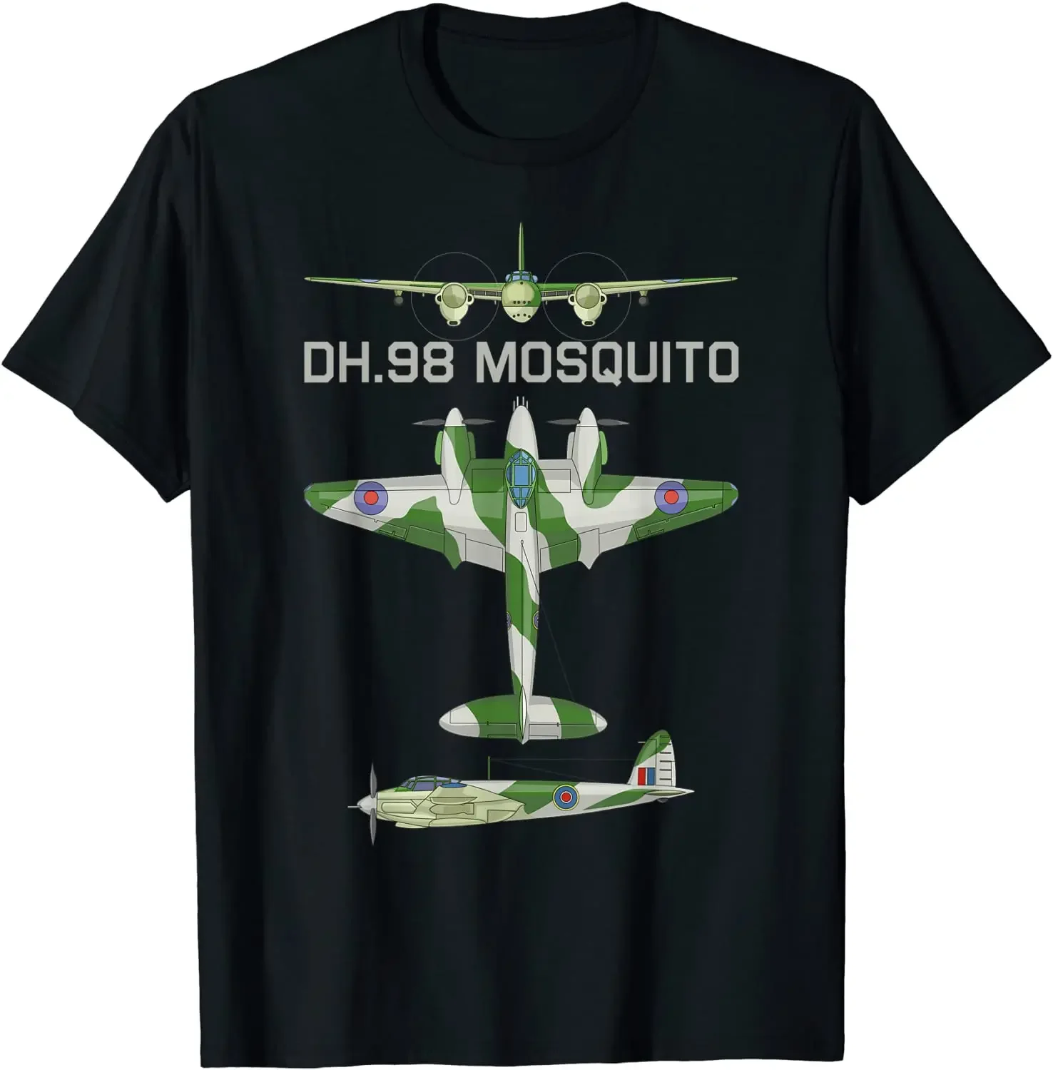 

Mosquito British WW2 Fast Fighter Bomber Plane Diagram T-Shirt Short Sleeve Casual 100% Cotton O-Neck Summer Men Tees