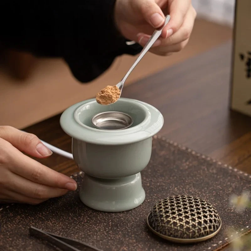 Song Rhyme Electronic Incense Burner 220V Timed Temperature Regulation Essential Oil Lamp Heater LCD Electric Fumigating Furnace