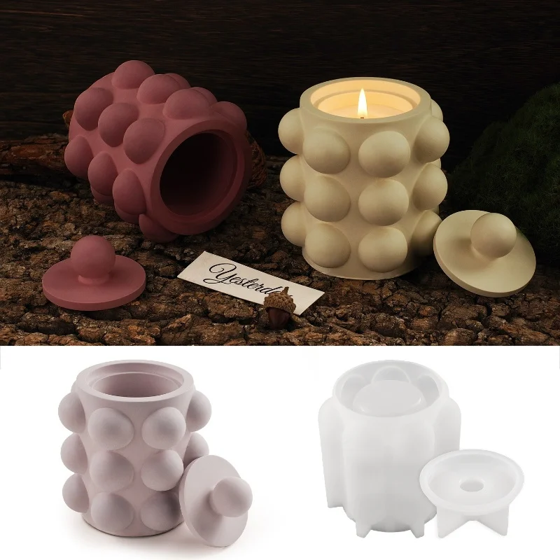 Bubble Candle Cup Mirror Surface Silicone Mold DIY Gypsum Candle Holder Decoration Resin Epoxy Mold Home Decoration Storage