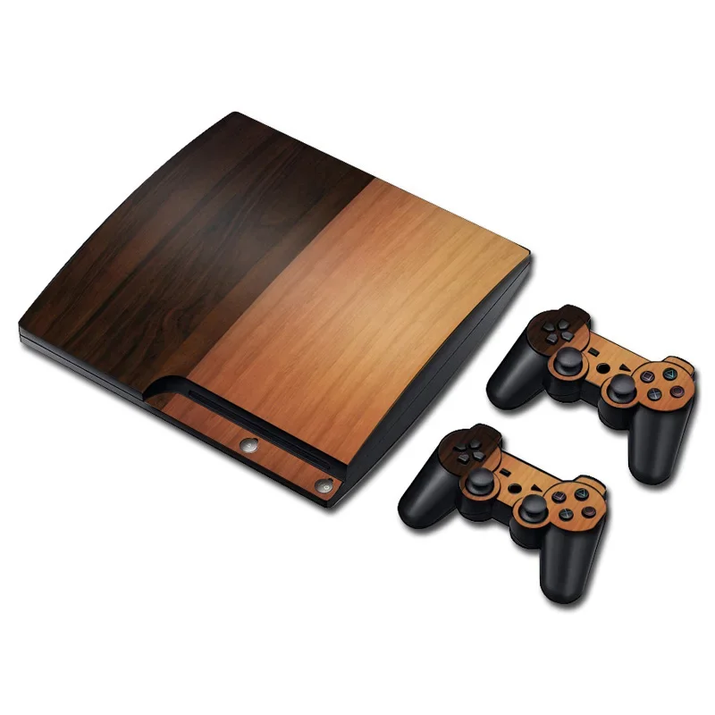 New coming protective decal hot sale designs vinyl cover for PS3 SLIM Console carbon fiber skin black white color skin sticker