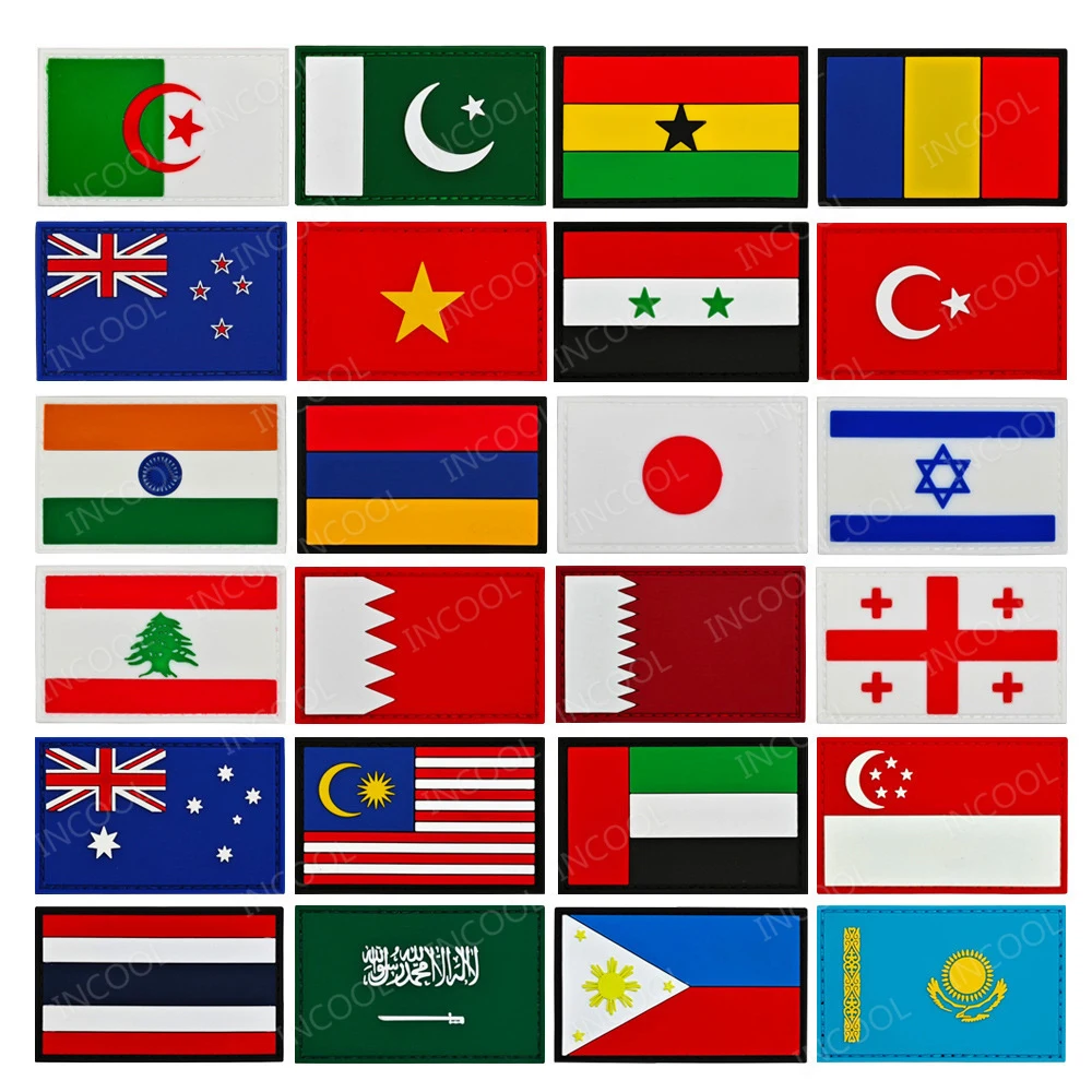 PVC Rubber Tunisia Nigeria Morocco Kenya Algeria Egypt Ghana Qatar USA Germany Spain Russia France Israel Nigeria Flag Patches