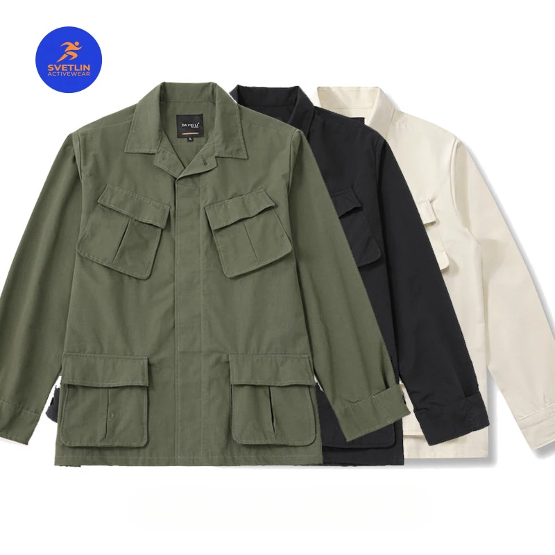 SVETLIN EU US Size Luxury Quality Outdoor Jacket Loose Spring Autumn Multi-Pocket Workwear Jacket Coat