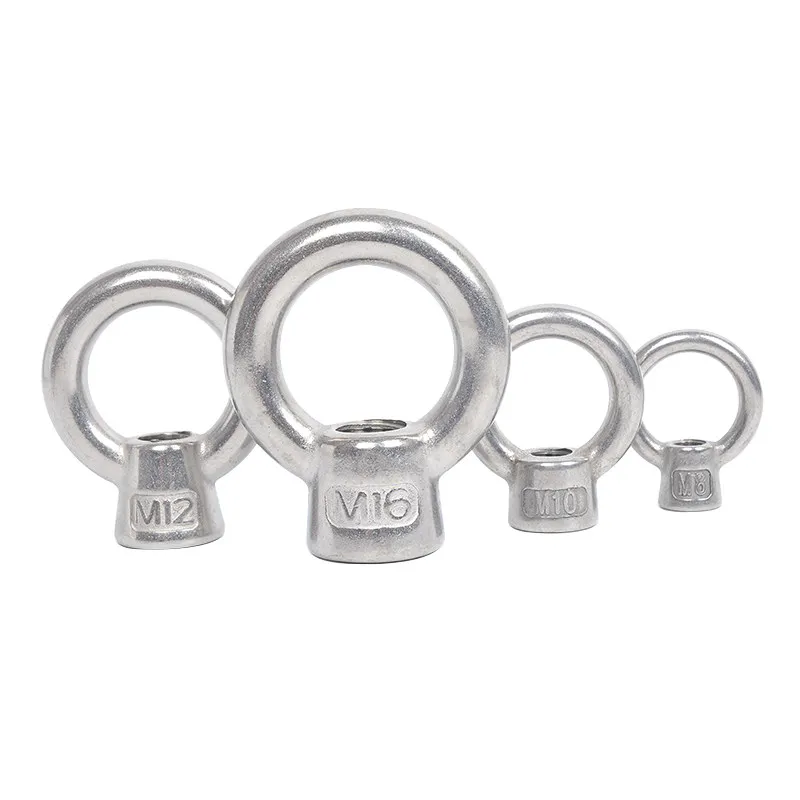 M6 M8 M10 M12 M16 M20 M24 304 Stianless Steel Japanese Eye Nuts Lifting Rings Marine-Grade Hardware Rigging Hoisting Industrial